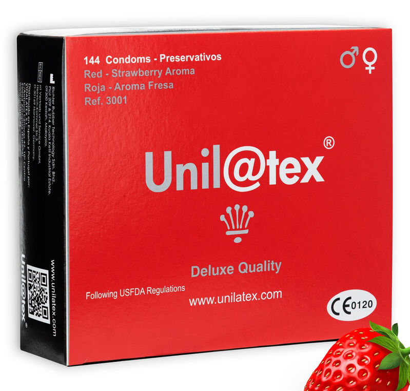 UNILATEX - PRESERVATIVOS ROJOS/FRESA