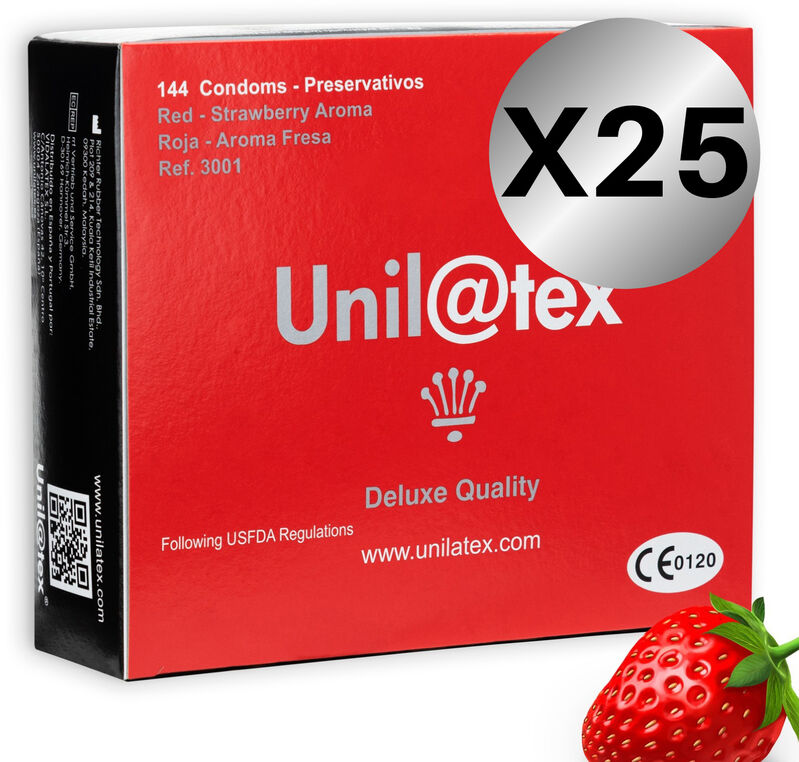 UNILATEX - PRESERVATIVOS ROJOS/FRESA