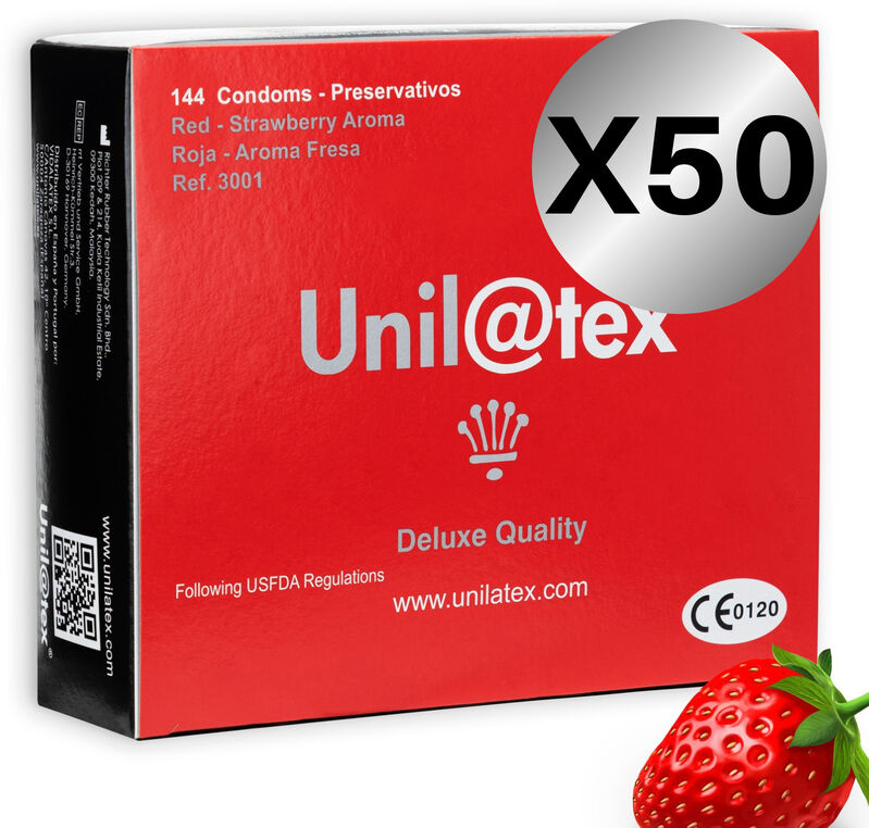 UNILATEX - PRESERVATIVOS ROJOS/FRESA