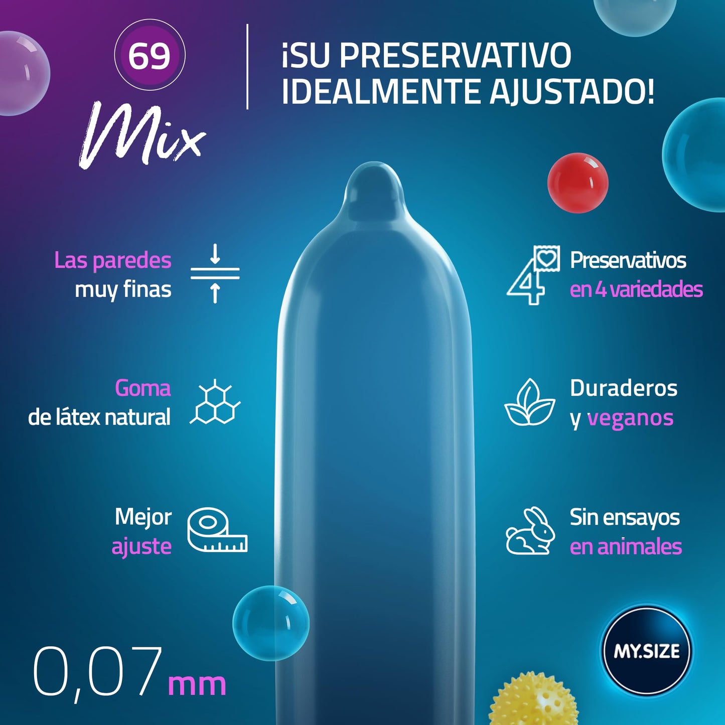 MY SIZE MIX PRESERVATIVOS 69 MM XXL